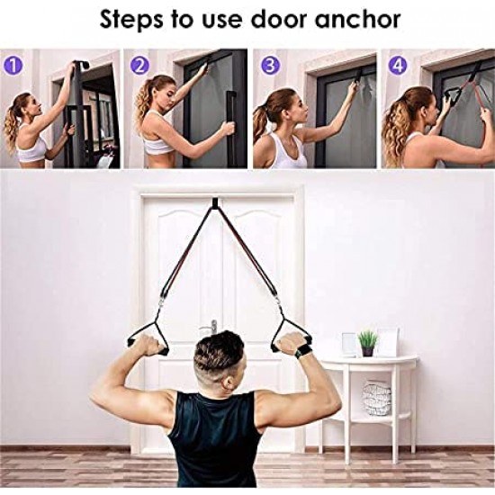 Resistance Exercise Bands with Door Anchor, Handles, Waterproof Carry Bag, Legs Ankle Straps for Resistance Training, Physical Therapy, Home Workouts